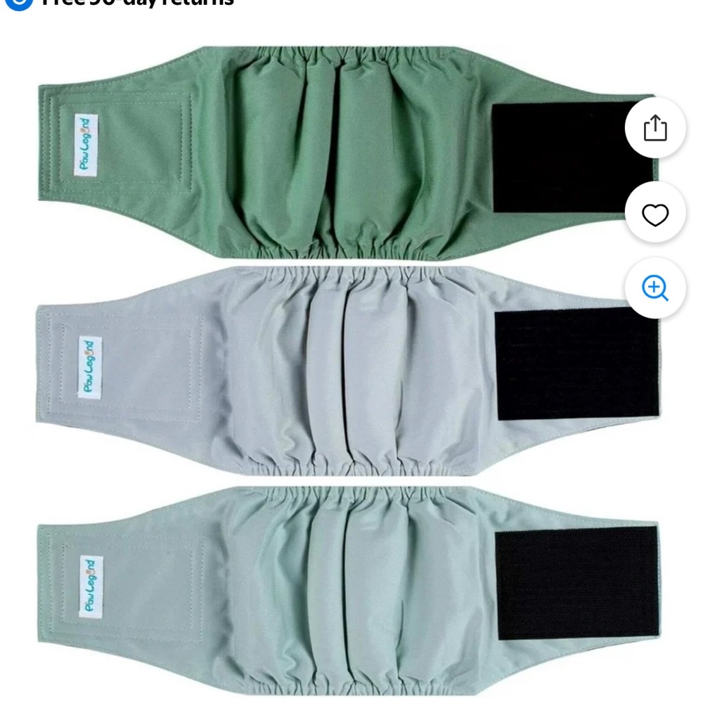 Paw Legend male belly bands/dog wraps, set of three, size M, NWOT.